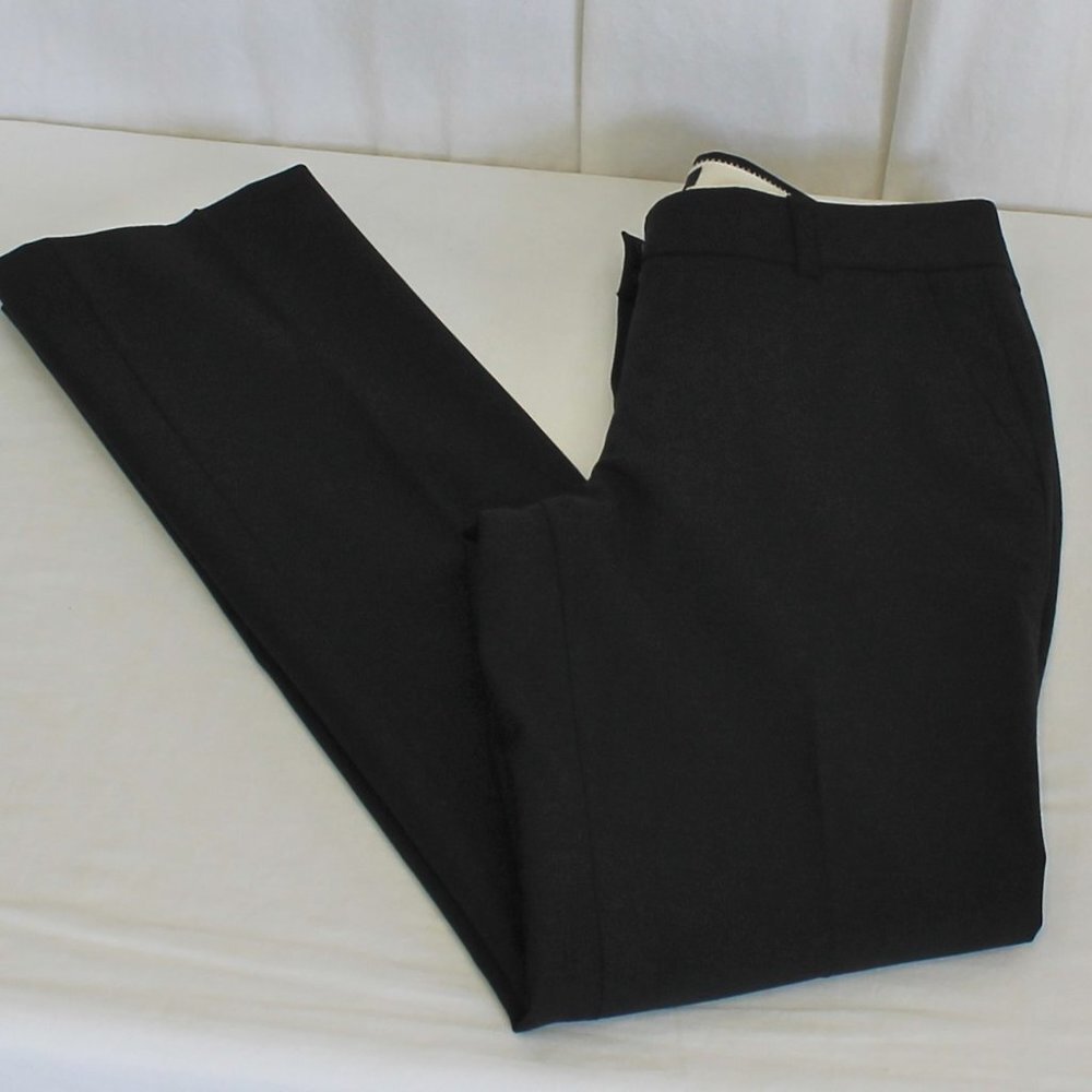J Crew Trouser Pant In Bi-Stretch Wool Lined Black New